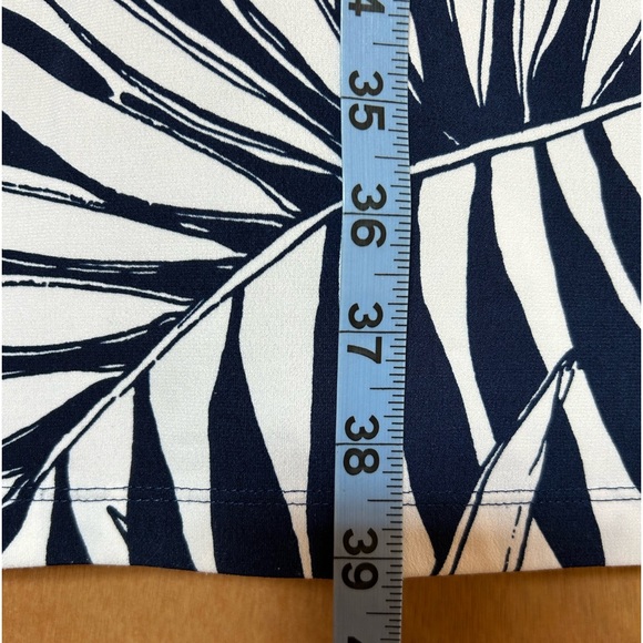 Chico’s Navy & White Tropical Palm Print Skirt size L - Picture 4 of 9